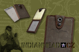 INDIANHEAD.CZ IM40027 US 2ID WWI SHAVING MIRROR WITH CASE NAMED CPL  JAMES WALKER 2ND DIV AEF
